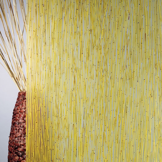 Resin panel with yellow mini-bamboo